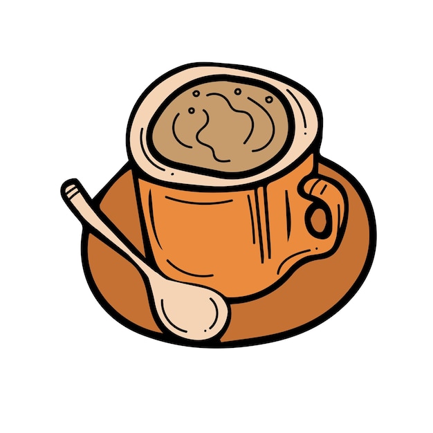 Ilustración De Vector De Tazón De Café De Desayuno De Taza De Café Recién  Nacido Ilustraciones svg, vectoriales, clip art vectorizado libre de  derechos. Image 85136659