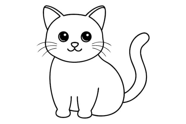 Ilustración de vector de arte de línea de gato