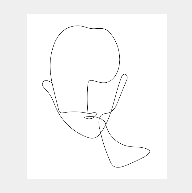 Ilustración de vector de arte de pared imprimible de cartel de cara de mujer abstracta continua de una línea