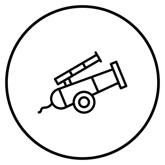 Ilustración del vector de artillería del ejército
