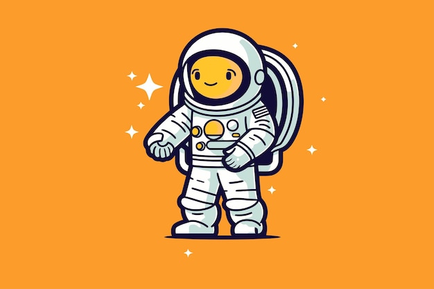 Ilustración de vector de astronauta Lindo personaje de dibujos animados de cosmonauta