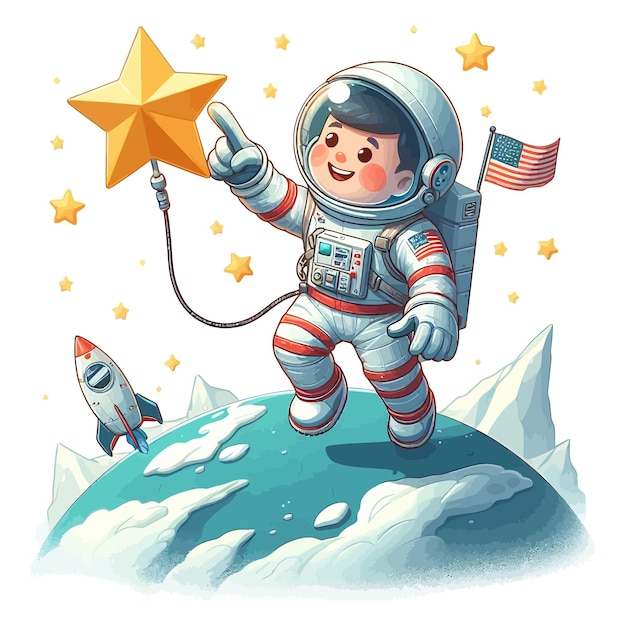 Ilustración del vector del astronauta