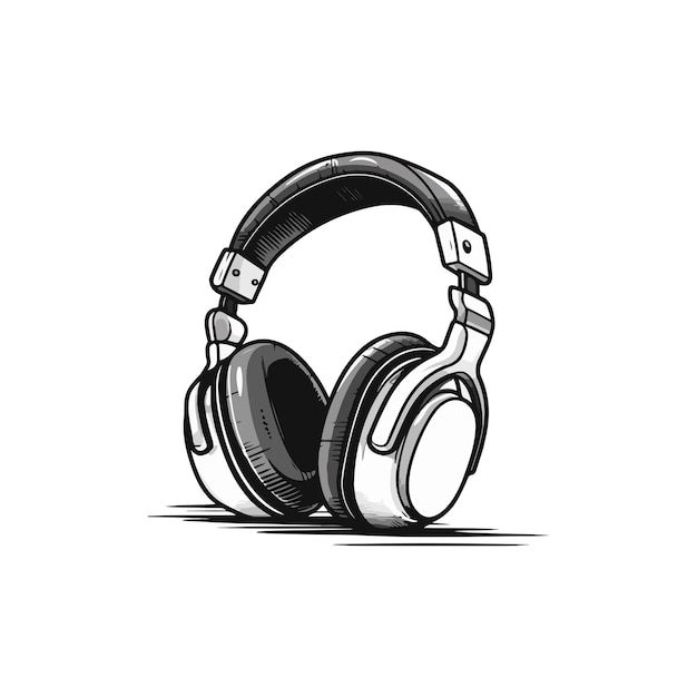 Ilustración de vector de auriculares Diseño de logotipo de auriculares