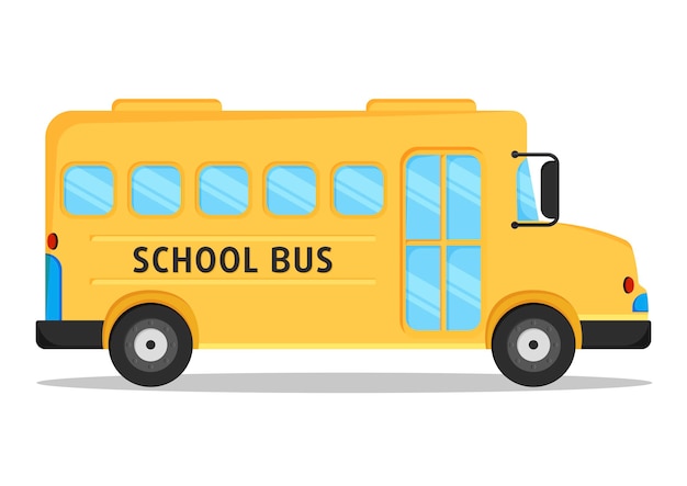 Ilustración de vector de autobús escolar aislado sobre fondo blanco Imágenes Prediseñadas Autobús escolar en estilo plano