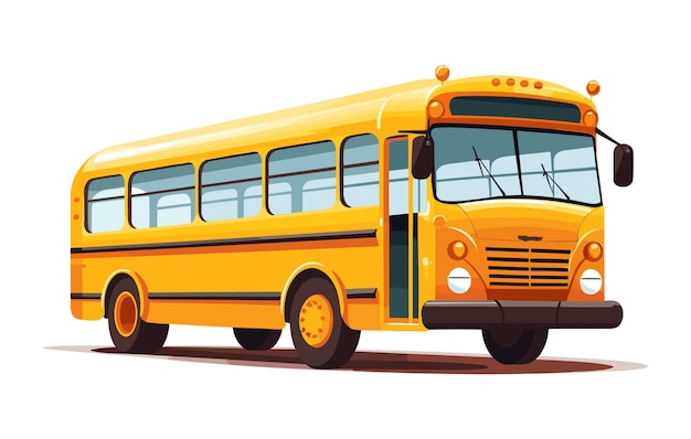 Ilustración de vector de autobús escolar amarillo