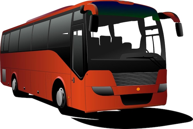 Ilustración de Vector de autobús turístico naranja