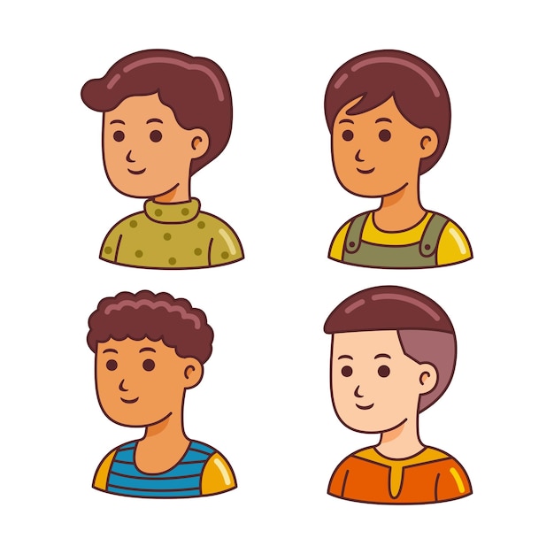 Ilustración de vector de avatar de hombre joven
