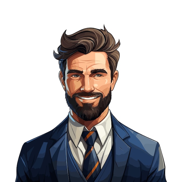 Ilustración de vector de avatar de personaje de empresario