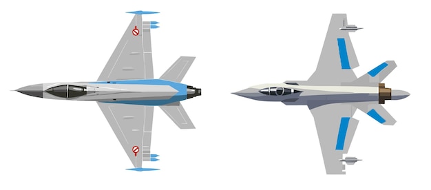 Ilustración de vector de avión de combate militar en estilo plano aislado sobre fondo blanco
