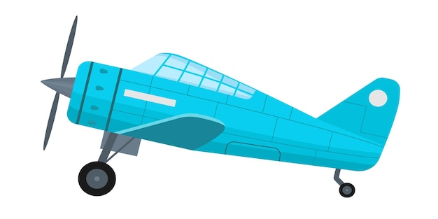 Ilustración de vector de avión de dibujos animados aislado sobre fondo blanco