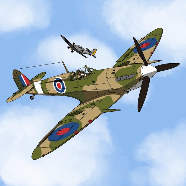 Ilustración del vector de avión de guerra