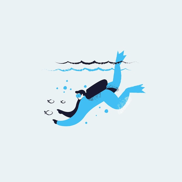 Ilustración del vector azul acciones humanas