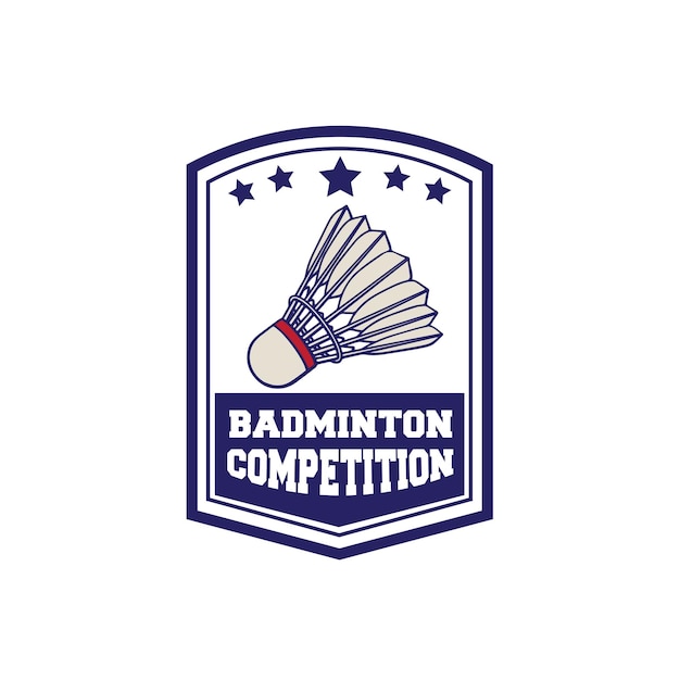 Ilustración de vector de bádminton de logotipo de diseño