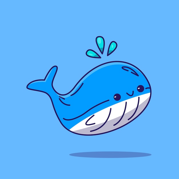 Ilustración de vector de ballena azul para varios tipos de uso