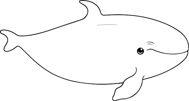 Ilustración de vector de ballena Libro de colorear de animales marinos o página para niños