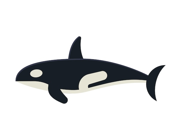 Ilustración del vector de la ballena orca asesina