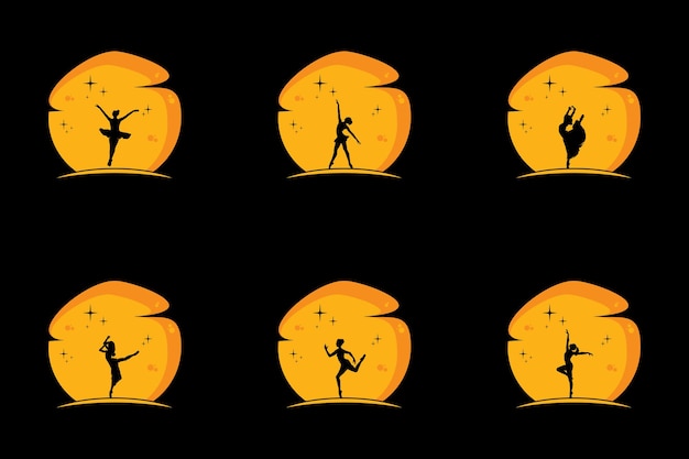 Ilustración de vector de ballet clásico, figura bailarina de ballet
