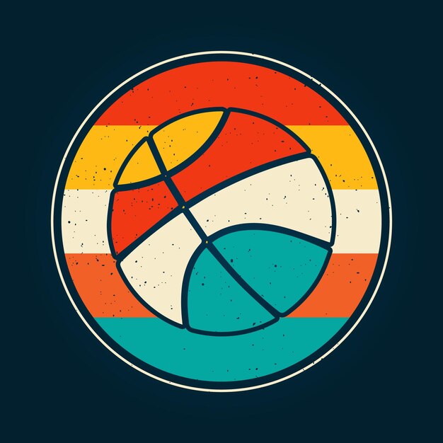 Ilustración de vector de baloncesto vintage retro