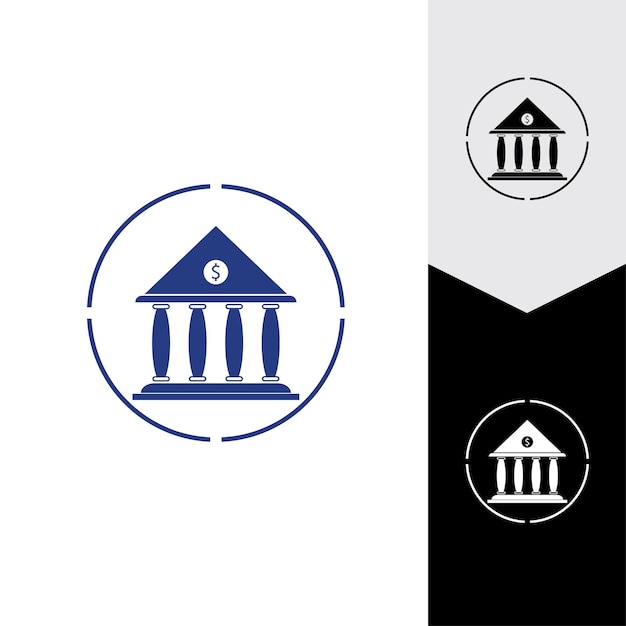 Ilustración de vector de banco de icono de negocios y finanzas