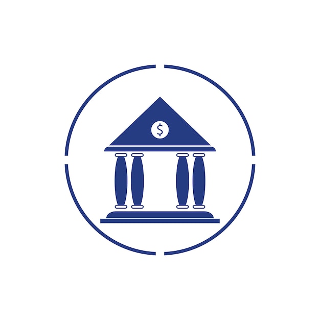 Ilustración de vector de banco de icono de negocios y finanzas