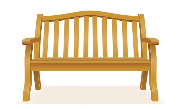 Ilustración de vector de banco de parque de jardín de madera