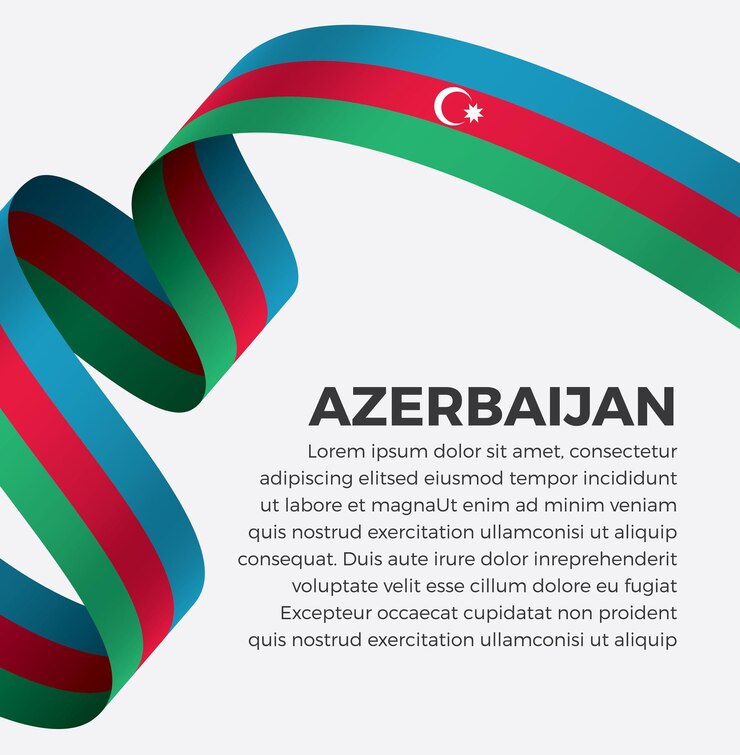 Vector ilustración de vector de bandera de cinta de azerbaiyán sobre un fondo blanco vector premium
