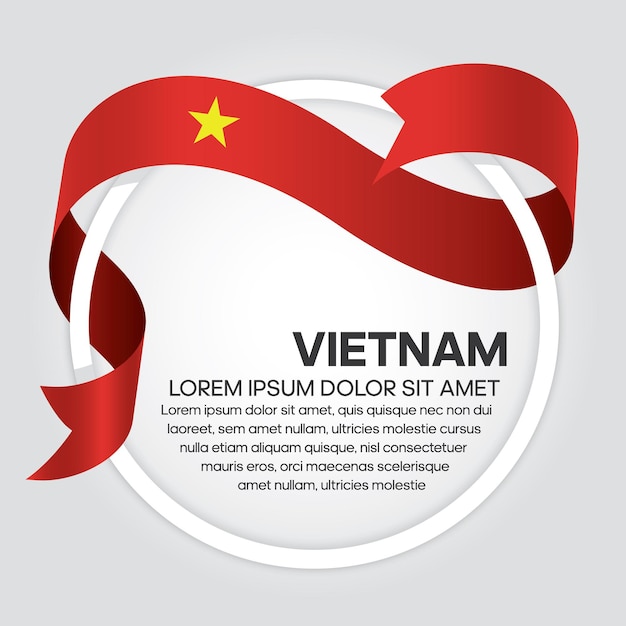 Ilustración de vector de bandera de cinta de vietnam sobre un fondo blanco