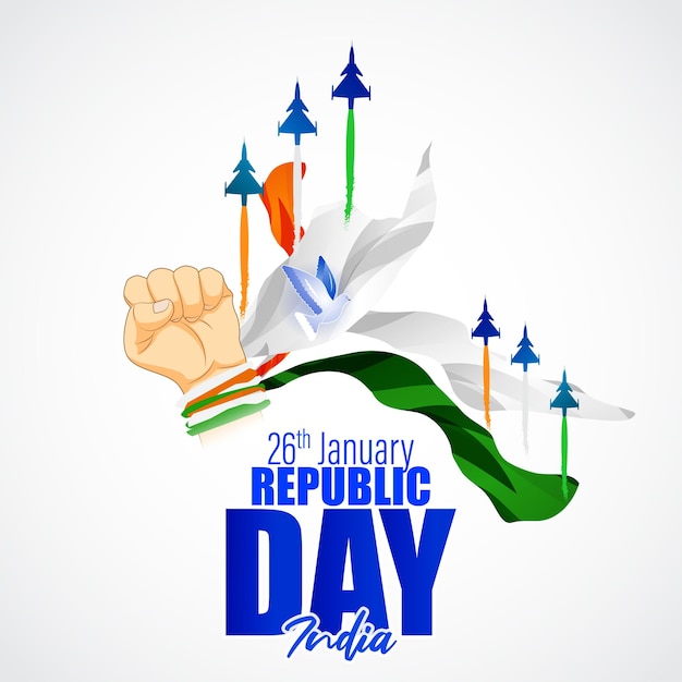 Vector ilustración de vector de la bandera del día de la república de la india
