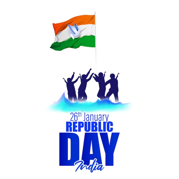 Ilustración de vector de la bandera del día de la república de la india