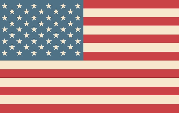 Ilustración de vector de bandera de EE. UU. Bandera estadounidense Estados Unidos de América EE. UU. Bandera de EE. UU. Vintage Fondo de bandera de EE. UU.