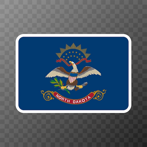 Ilustración de vector de bandera de estado de dakota del norte