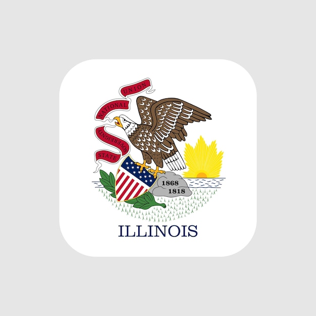 Ilustración de Vector de bandera de estado de Illinois