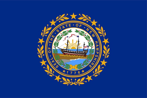 Ilustración de Vector de bandera de estado de New Hampshire