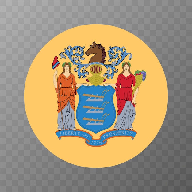 Ilustración de Vector de bandera de estado de Nueva Jersey