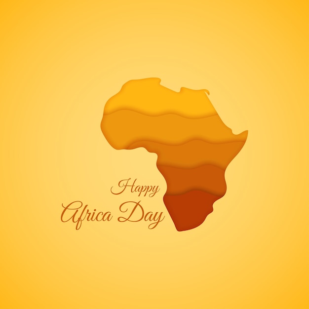 Ilustración de vector de bandera feliz día de África
