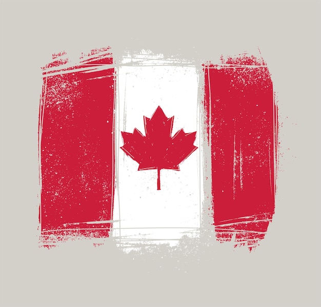 Ilustración de vector de bandera grunge canadiense