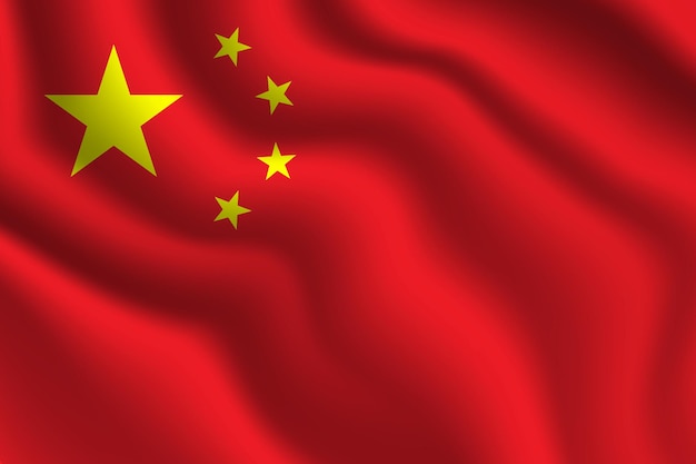 Ilustración de vector de bandera nacional de china con diseño de colores oficiales