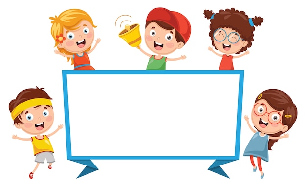 Ilustración del vector de la bandera de los niños