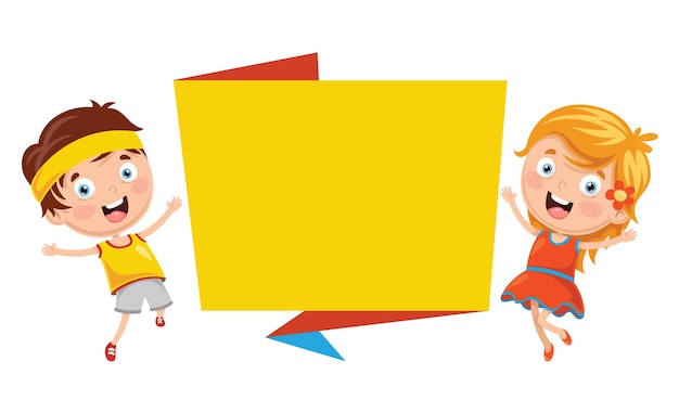 Ilustración del vector de la bandera de los niños