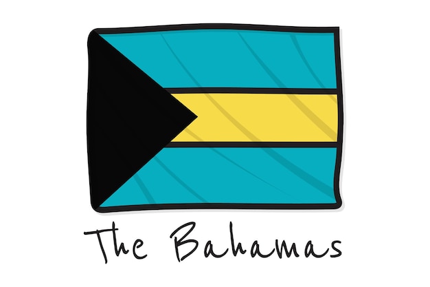 La ilustración de vector de bandera de país de bahamas adecuada para múltiples propósitos