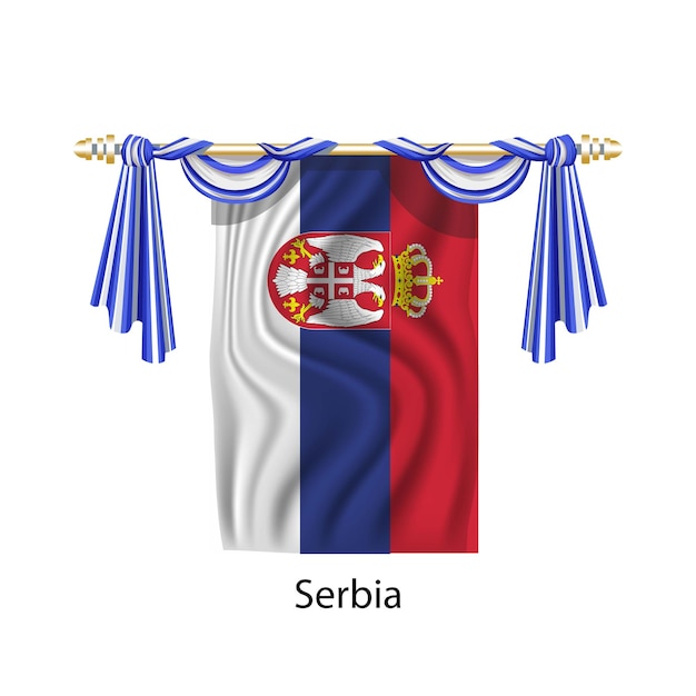 Ilustración de Vector de bandera de Serbia