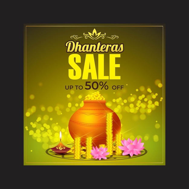 Vector ilustración de vector de banner happy dhantera sale