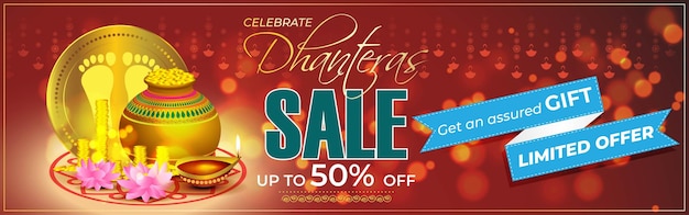 Vector ilustración de vector de banner happy dhantera sale