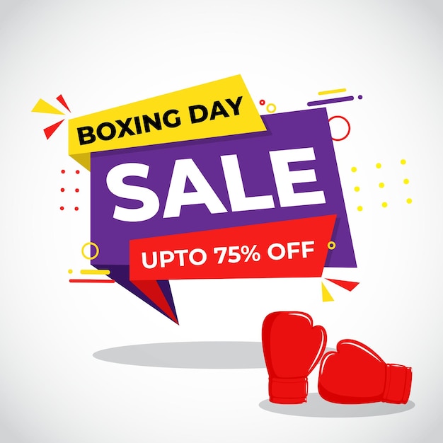 Ilustración de vector de banner de venta de boxing day