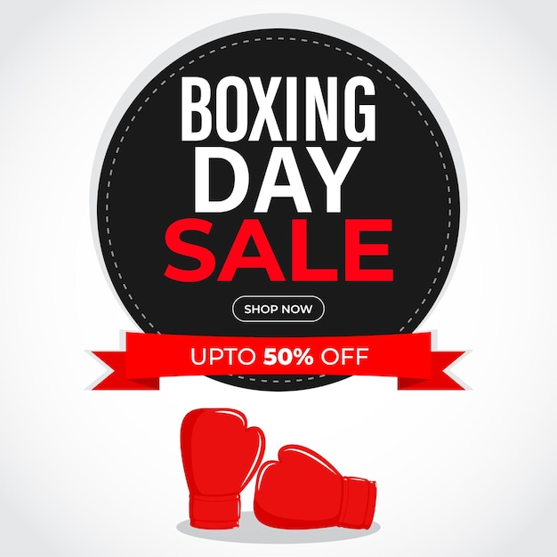 Ilustración de vector de banner de venta de boxing day