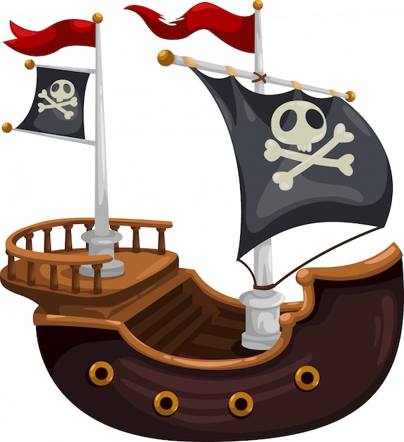 Vector ilustración de vector de barco pirata