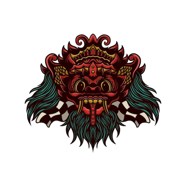 Ilustración de vector de barong con bandera y adorno