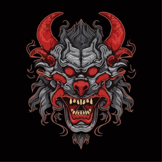 Ilustración de vector de barong Diseño simple de barong indonesio