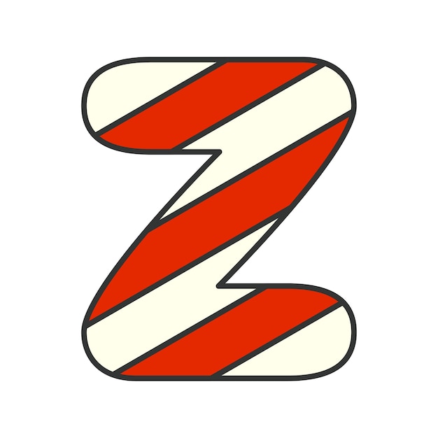 Ilustración de vector de bastón de caramelo de letra Z