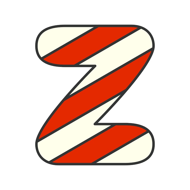 Vector ilustración de vector de bastón de caramelo de letra z